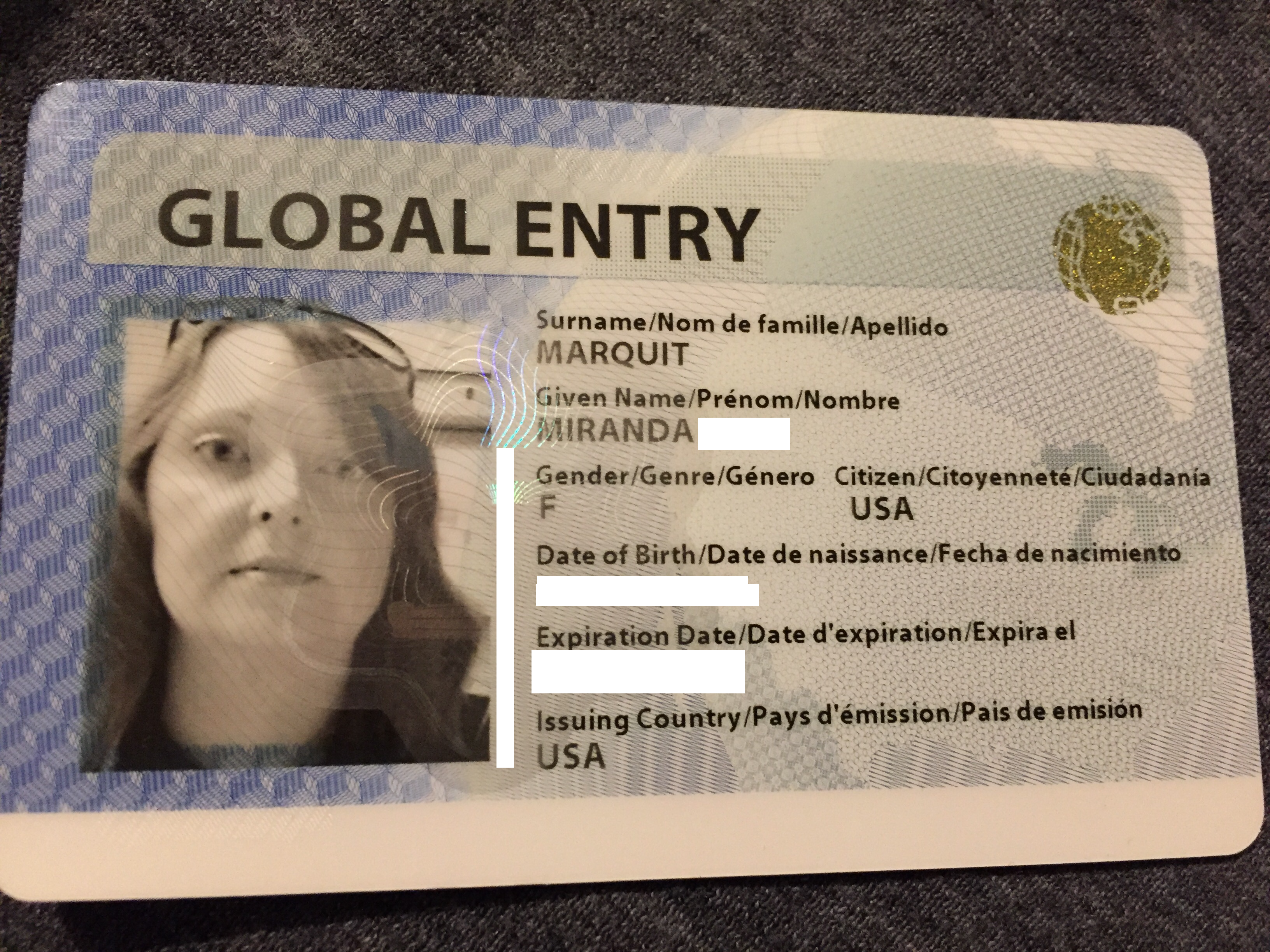 travel card with global entry